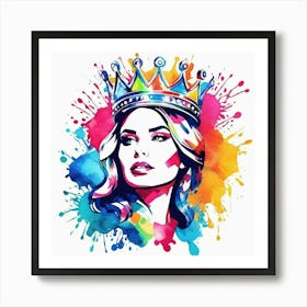 pop art watercolour flower girl 6 Art Print