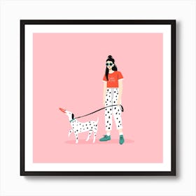 Like Dog Like Owner Square Art Print