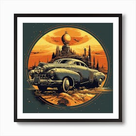 Car In The Desert Art Print