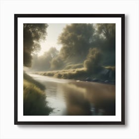 Sunrise By The River Art Print