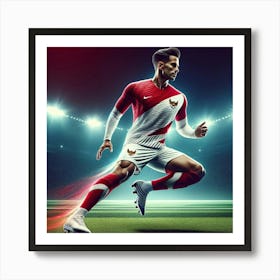 Soccer Player In Action Art Print