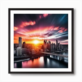 Sunset Over A City 2 Art Print