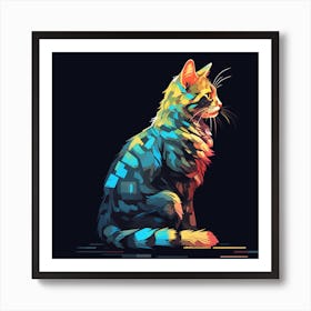 Colorful Cat Art Print