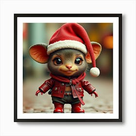 Santa Rat Art Print