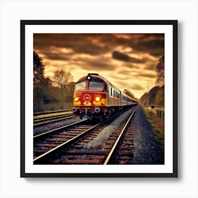 Transportation Railway Transport Rail Track Chemin De Fer Train Britain Signal Yellow Red (2) Art Print