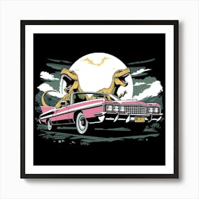 Dinosaur Car Art Print