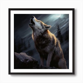 Howling Wolf 3 Art Print