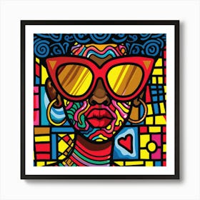 Vibrant Shades Series. Contemporary Pop Art With African Twist, Art Print