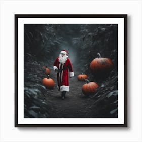 Santa Claus In The Forest Art Print