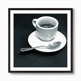 Ristretto Expresso Cup Italian Minimal Black And White Monochrome Photo Photography Square Kitchen Dining Cafe Art Print