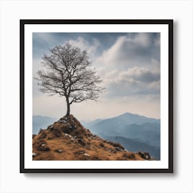 Lone Tree On Top Of Mountain 17 Art Print