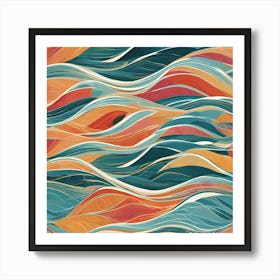 Abstract Ocean Waves Affiche