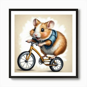 Hamster On A Bike 1 Art Print