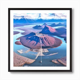 Aerial View Of A Lake Art Print