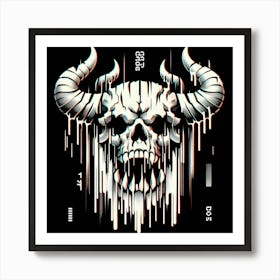 Skull With Horns Art Print