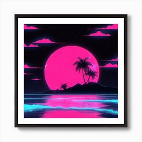 Neon Night Sky Art Print