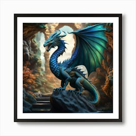 Dragon of the sea cave Art Print