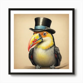 Toucan In Top Hat Art Print