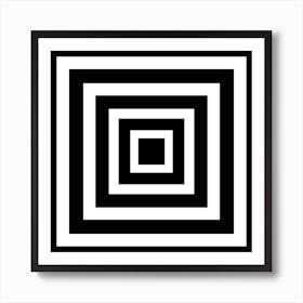 Black and White Square In A Square Art Print