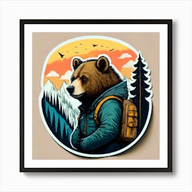 Bear In The Mountains 1 Art Print