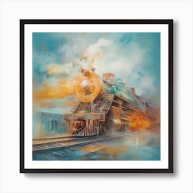 Train On The Tracks 1 Art Print