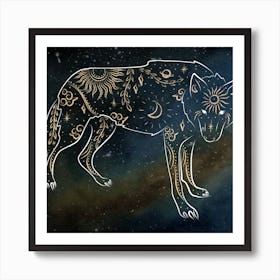 Galaxy Wolf Art Print Art Print