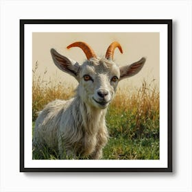 Goat In The Grass Art Print