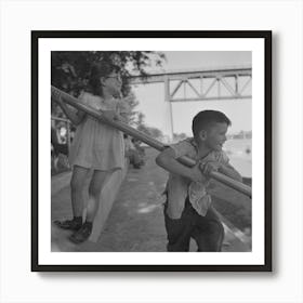 Untitled Photo, Possibly Related To Redding, California, Youngster At The Beach By Russell Lee Art Print