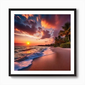 Sunset On The Beach 464 Art Print