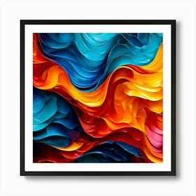 Colorful Texture Pattern Design Art Shapes Gradient Vibrant Fluid Composition Contemporary (1) Art Print