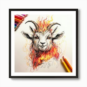 Goat Of Fire 17 Art Print