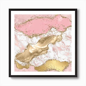 Pink Glitter Agate Texture 03 Art Print