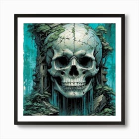 Skull In The Woods 1 Art Print