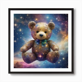 Teddy Bear In Space 20 Art Print