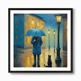 Man And Kitten Art Print