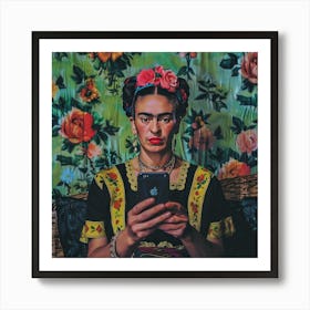 Frida Takes a Selfie 2 Art Print