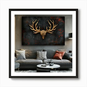 Deer Head Wall Art Art Print