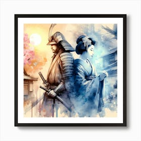 Japan Traditional Geisha Illustration By Ad 83 Art Print