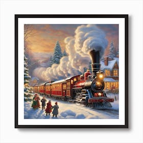 Christmas Train 1 Art Print