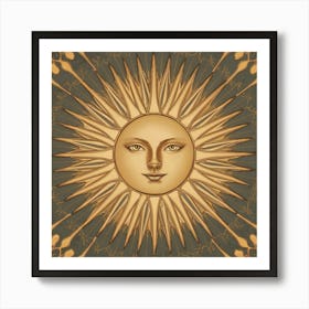 Sun Face Vector Art Print