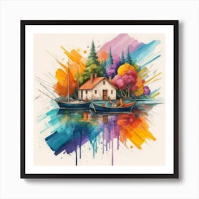 Stunning watercolor landscapes 12 Art Print