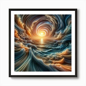 Sunrise Over The Ocean 5 Art Print