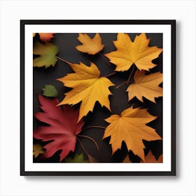Autumn's Symphony of Leaves 4 Art Print