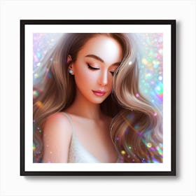 Girl With Long Hair Art Print