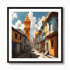 Street Scene In Cuba 1 Art Print