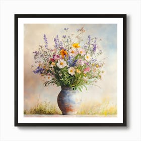 Wildflowers In A Vase Art Print