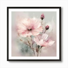 Pink Wild Flowers Art Print