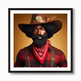 Cowboy With Hat Art Print