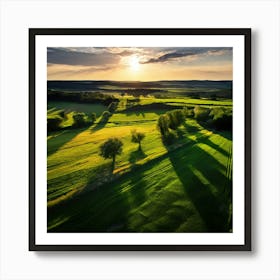 Grass Ecology No People Pasture Drone Scenic Shadow Flight Rural Scene Green Aerial View (3) Art Print