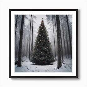 Christmas Tree In The Forest 66 Art Print